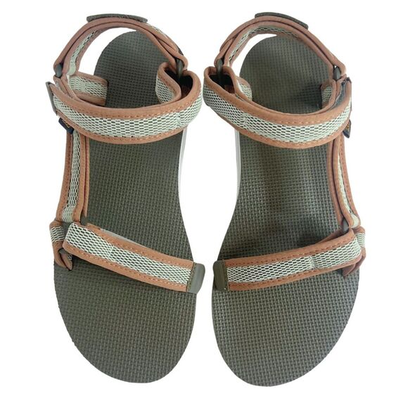 Teva Women's Flatform Universal Mesh Sandals Green Platform Sandals Size 10 - Picture 2 of 8